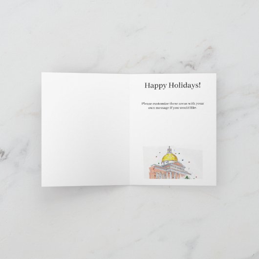 Massachusetts State House Holiday Kaart (Binnen)