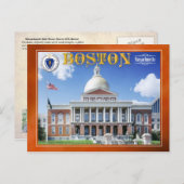 Massachusetts State House in Boston Briefkaart (Voorkant / Achterkant)