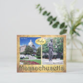 Massachusetts State House & Kennedy's Statue Briefkaart (Staand voorkant)