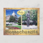 Massachusetts State House & Kennedy's Statue Briefkaart (Voorkant)