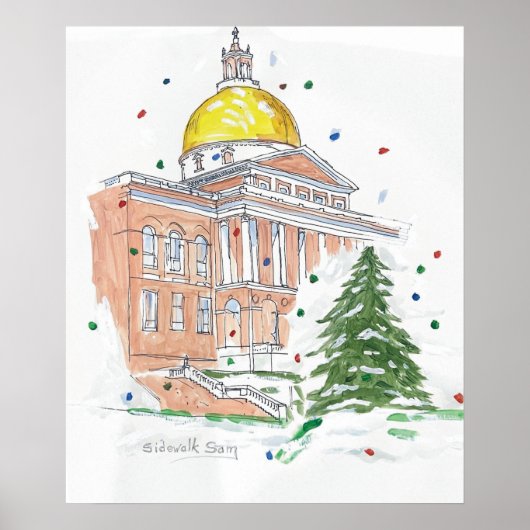Massachusetts State House Poster (Voorkant)