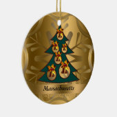 Massachusetts State Kerstannament Keramisch Ornament (Rechts)
