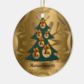 Massachusetts State Kerstannament Keramisch Ornament (Links)