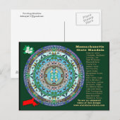 Massachusetts State Mandala Briefkaart (Voorkant / Achterkant)