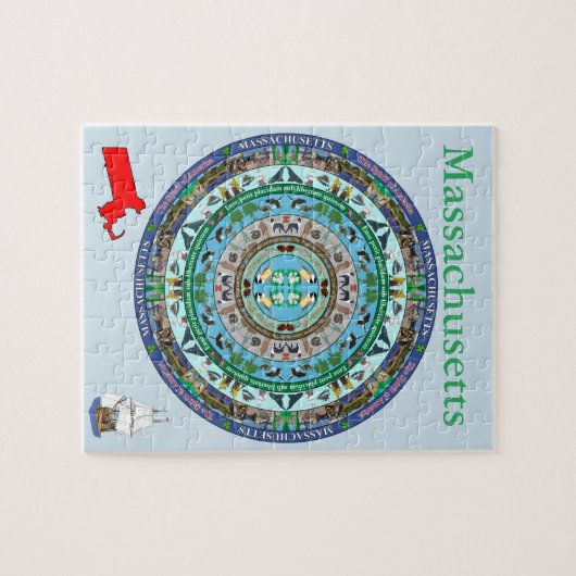 Massachusetts State Mandala Puzzle Legpuzzel (Horizontaal)
