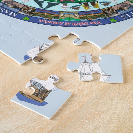Massachusetts State Mandala Puzzle Legpuzzel (Zijkant)