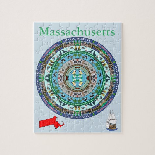 Massachusetts State Mandala Puzzle Legpuzzel (Verticaal)