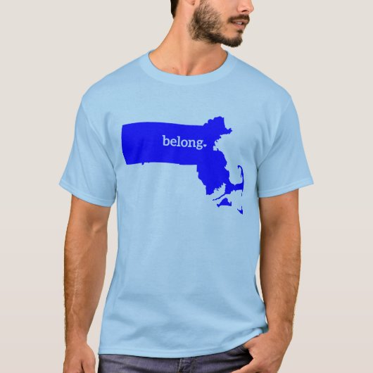Massachusetts State Map Belong T-shirt (Voorkant)