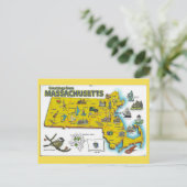 Massachusetts State Map Briefkaart (Staand voorkant)