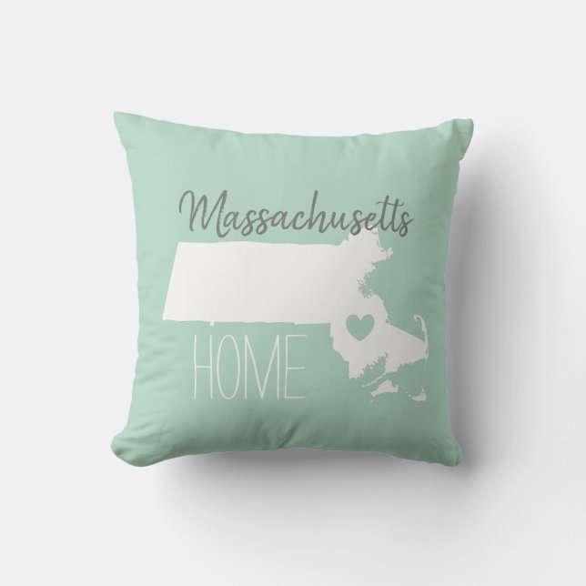 Massachusetts State map love home Kussen (Voorkant)