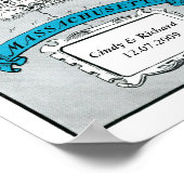 Massachusetts State Map Wall Art Poster (Hoek)