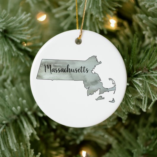 Massachusetts State Outline Painting Keramisch Ornament (Boom)