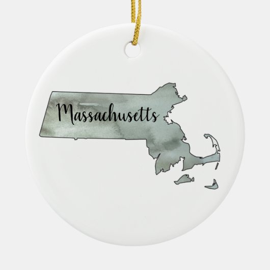 Massachusetts State Outline Painting Keramisch Ornament (Voorkant)