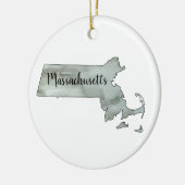 Massachusetts State Outline Painting Keramisch Ornament (Links)