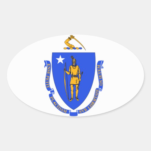 Massachusetts State Ovale sticker (Voorkant)