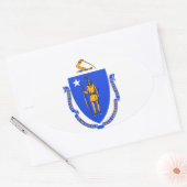 Massachusetts State Ovale sticker (Envelop)