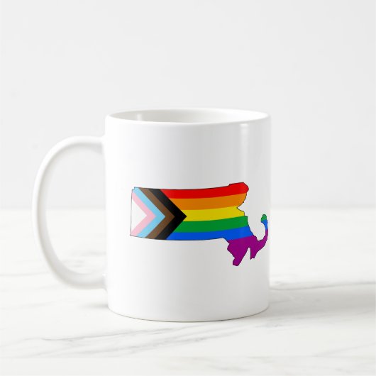 Massachusetts State Pride LGBTQ Progress Pride Koffiemok (Links)