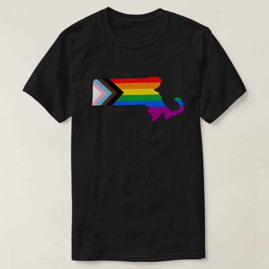 Massachusetts State Pride LGBTQ Progress Pride T-shirt (Design voorkant)