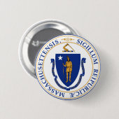 Massachusetts State seal america republic symbool Ronde Button 5,7 Cm (Voorkant /achterkant)