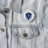 Massachusetts State seal america republic symbool Ronde Button 5,7 Cm (In situ)