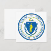Massachusetts State Seal Kaart (Voorkant / Achterkant)