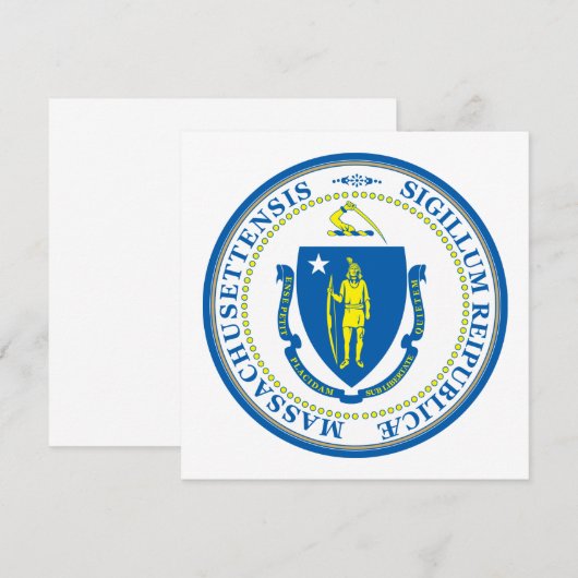 Massachusetts State Seal Kaart (Voorkant / Achterkant)