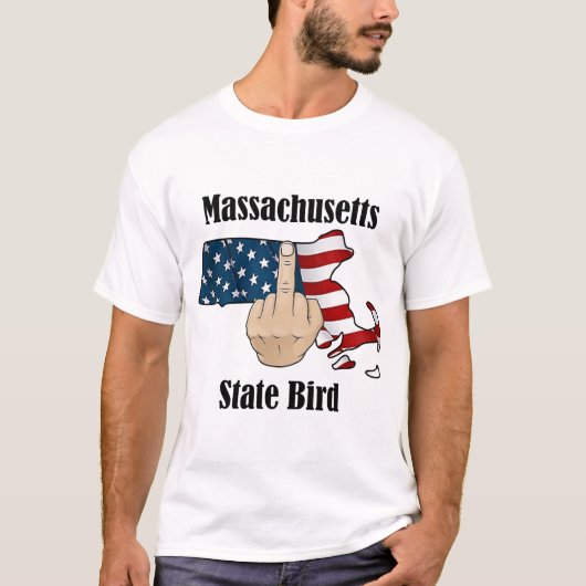 Massachusetts state vogel T-shirt middelvinger (Voorkant)