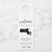 Massachusetts State Wedding Welkom Flessenhanger (Voorkant)