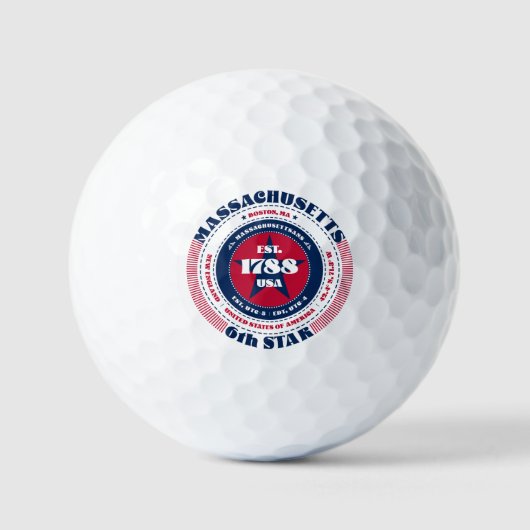 Massachusetts StateHood Patriottische Gift Golfbal Golfballen (Voorkant)