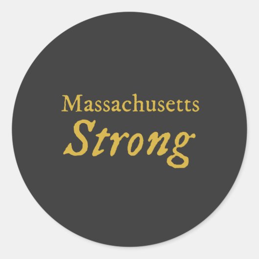 Massachusetts Strong Ronde Sticker (Voorkant)