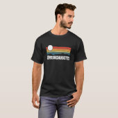 Massachusetts Sunset 80 s Retro Summer Stat T-shirt (Voorkant volledig)