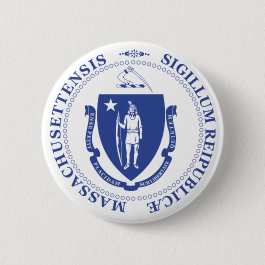 Massachusetts-teken Ronde Button 5,7 Cm (Voorkant)