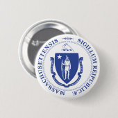 Massachusetts-teken Ronde Button 5,7 Cm (Voorkant /achterkant)