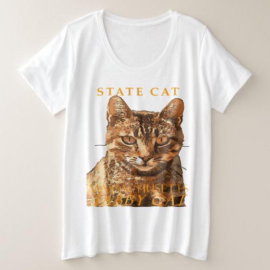 Massachusetts Territory Cat De prachtige Tabby Cat Grote Maat T-shirt (Design voorkant)