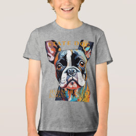 Massachusetts Territory Dog De Boston Terrier Kuns Tri-Blend Shirt