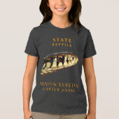 Massachusetts Territory Reptile De Garter Slang Tri-Blend Shirt (Voorkant)