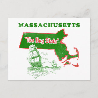 Massachusetts The Bay State Design Briefkaart