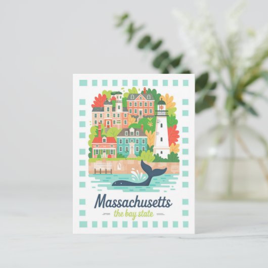 Massachusetts the Bay State Verenigde Staten Zomer Briefkaart (Staand voorkant)