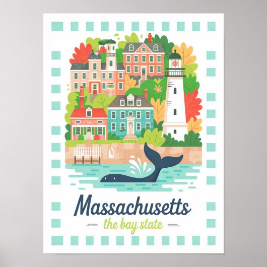 Massachusetts the Bay State Verenigde Staten Zomer Poster (Voorkant)