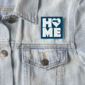 Massachusetts Thuis Hart Staat Knop Speld Vierkante Button 5,1 Cm (In situ)