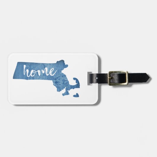 Massachusetts Thuis Houtnerf Bagagelabel (Voorkant horizontaal)