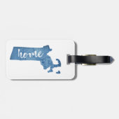 Massachusetts Thuis Houtnerf Bagagelabel (Achterkant horizontaal)