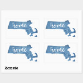 Massachusetts Thuis Houtnerf Rechthoekige Sticker (Vel)