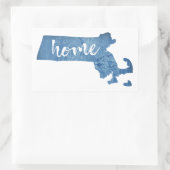 Massachusetts Thuis Houtnerf Rechthoekige Sticker (Tas)