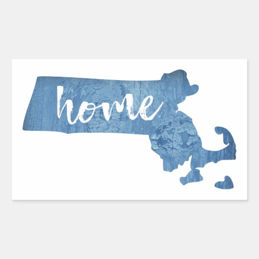Massachusetts Thuis Houtnerf Rechthoekige Sticker (Voorkant)