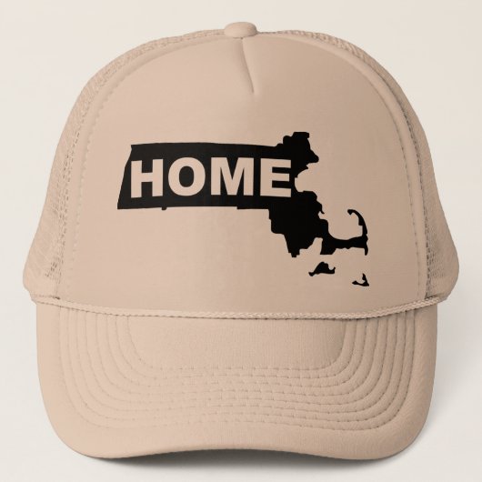 Massachusetts Thuis Weg Van Honkbalpet Trucker Pet (Voorkant)