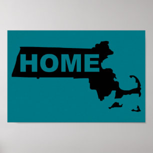 Massachusetts Thuis Weg Van Staat Poster Bord