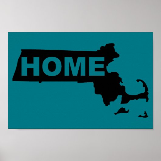 Massachusetts Thuis Weg Van Staat Poster Bord (Voorkant)