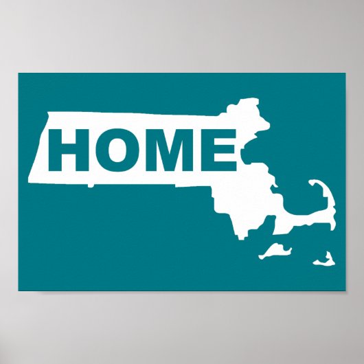 Massachusetts Thuis Weg Van Staat Poster Bord (Voorkant)