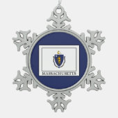 Massachusetts Tin Sneeuwvlok Ornament (Voorkant)